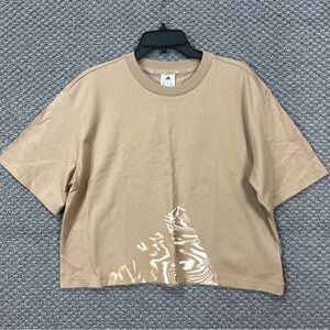 adidas Tan Graphic Boxy Crop Top